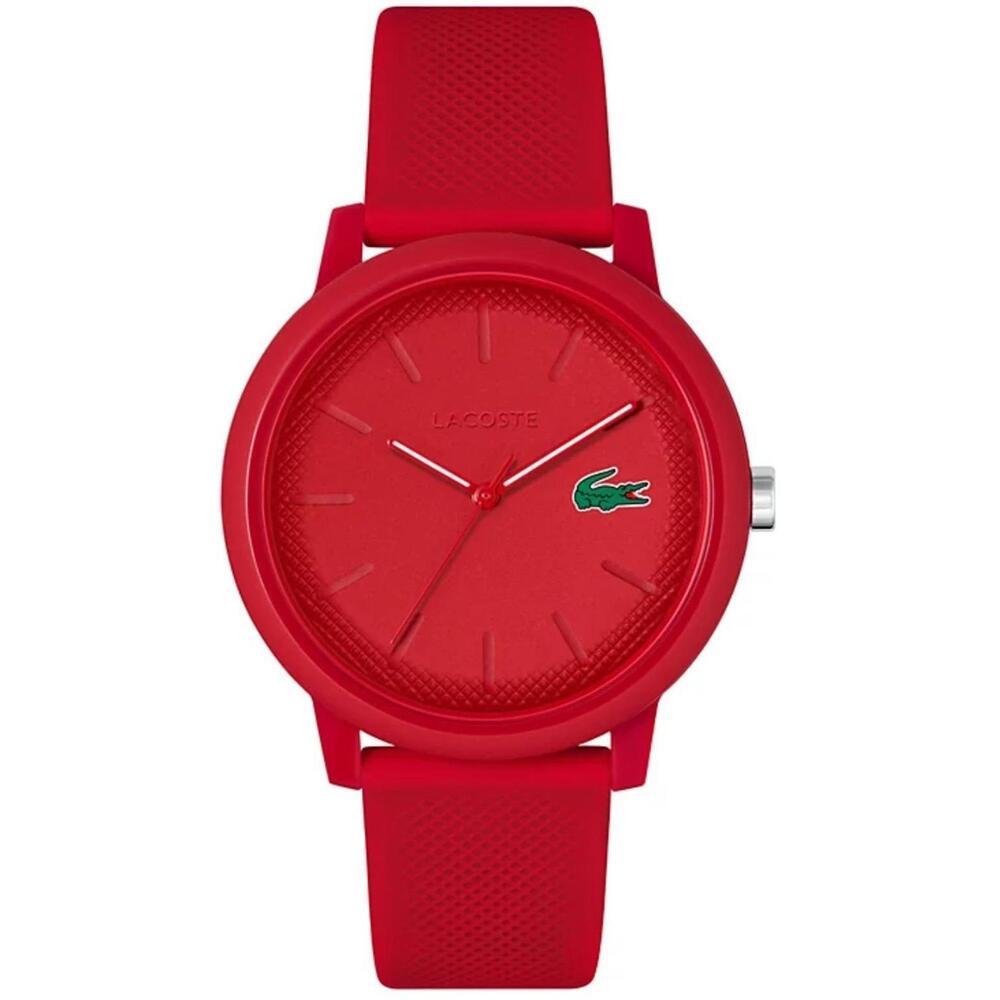 NEW Lacoste L.12.12 Red  Silicone Classic Strap Men's Watch